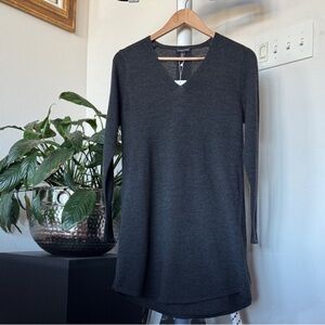 Eileen Fisher Merino Wool Knit Tunic Sweater Sz S petite Gray Lagenlook New